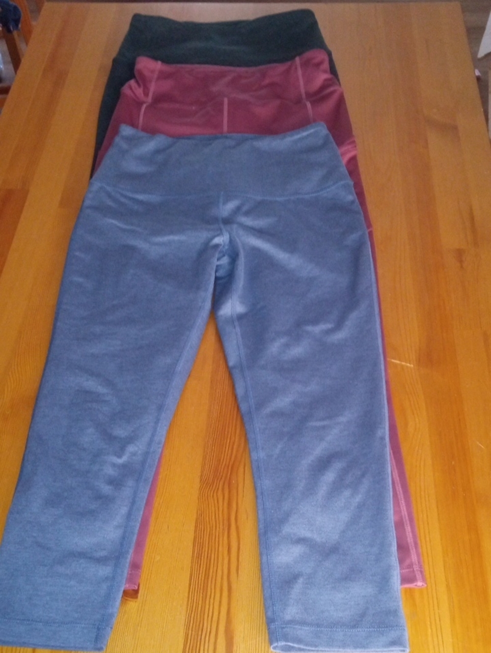 Zella 3 women Stretch Knit Leggings Pants - Blue and Maroon and Green